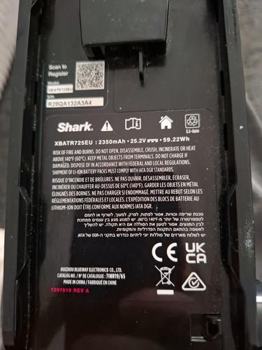 Shark xbatr725eu lithium - xbatr725eu, lithium-ion