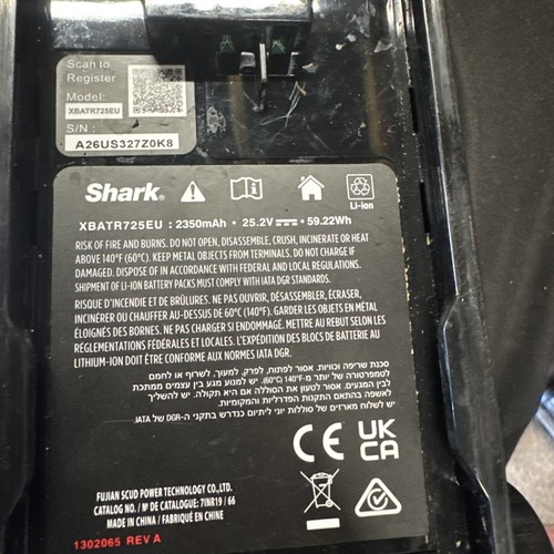 Shark battery xbatr725eu black - battery,